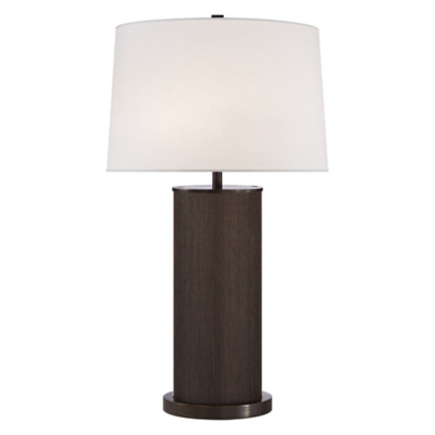 Beckford XL Table Lamp in Bronze Grasscloth with Linen Shade